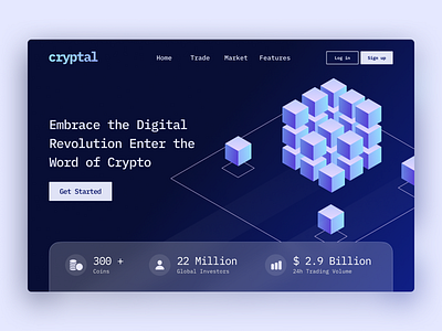 Cryptocurrency Website 3d ui