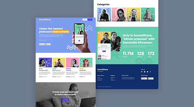 Podcast app Landing page🎙️ app branding design graphic design landing logo ui