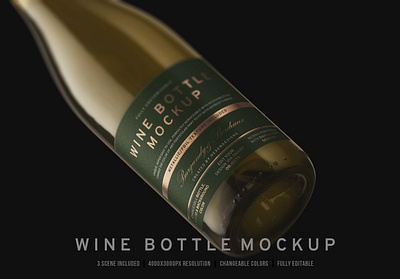 Wine Bottle Mockup red wine