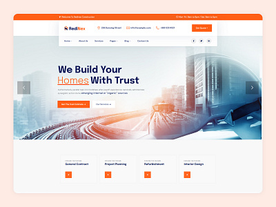 RediNex - Construction WordPress Theme architect architecture building business company construction corporate design engineering gallery industrial innovation technology