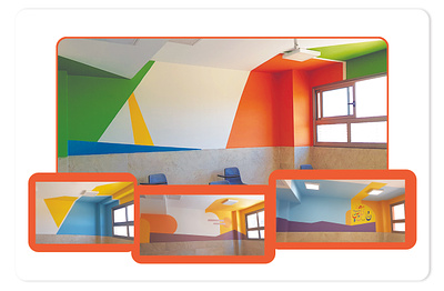 Wall Mural Design for STEAM-Integrated School branding interior design learning experience design school interior design steam vector wall mural design wall painting
