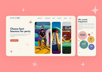 Party Equipment Rental Marketplace | Home design bounce concept desctop design designinspiration discover illustration inspiration kids logo mobile services startup ui ux website