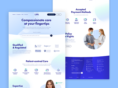 LIPS. blue design gradients interface light ui uiux website