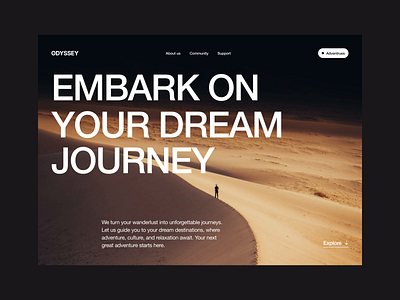 ODYSSEY - Travel Agency animation concept design entry hero section journey loading minimal travel travel agency ui web design website