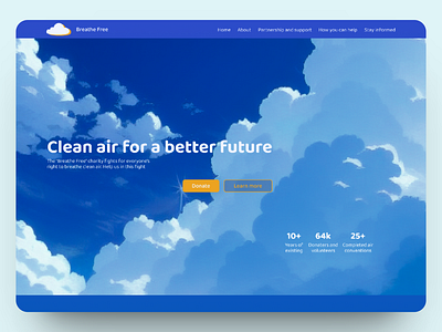 Breathe Free design figma landing page ui ux web