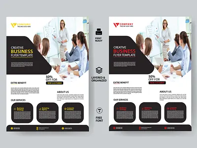 Business Flyer Template, Flyer Design, Print Ready Flyer banner branding brosure business logo corporate flyer creative custom design design flyer flyer template graphic design logo marketing poster print ready flyer social media post template typography vector vector design