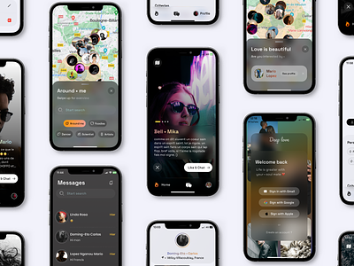 Love • Chat • Dating • Match animation app beautiful branding chat design flutter graphic design ios logo love match messages mobile ui ux