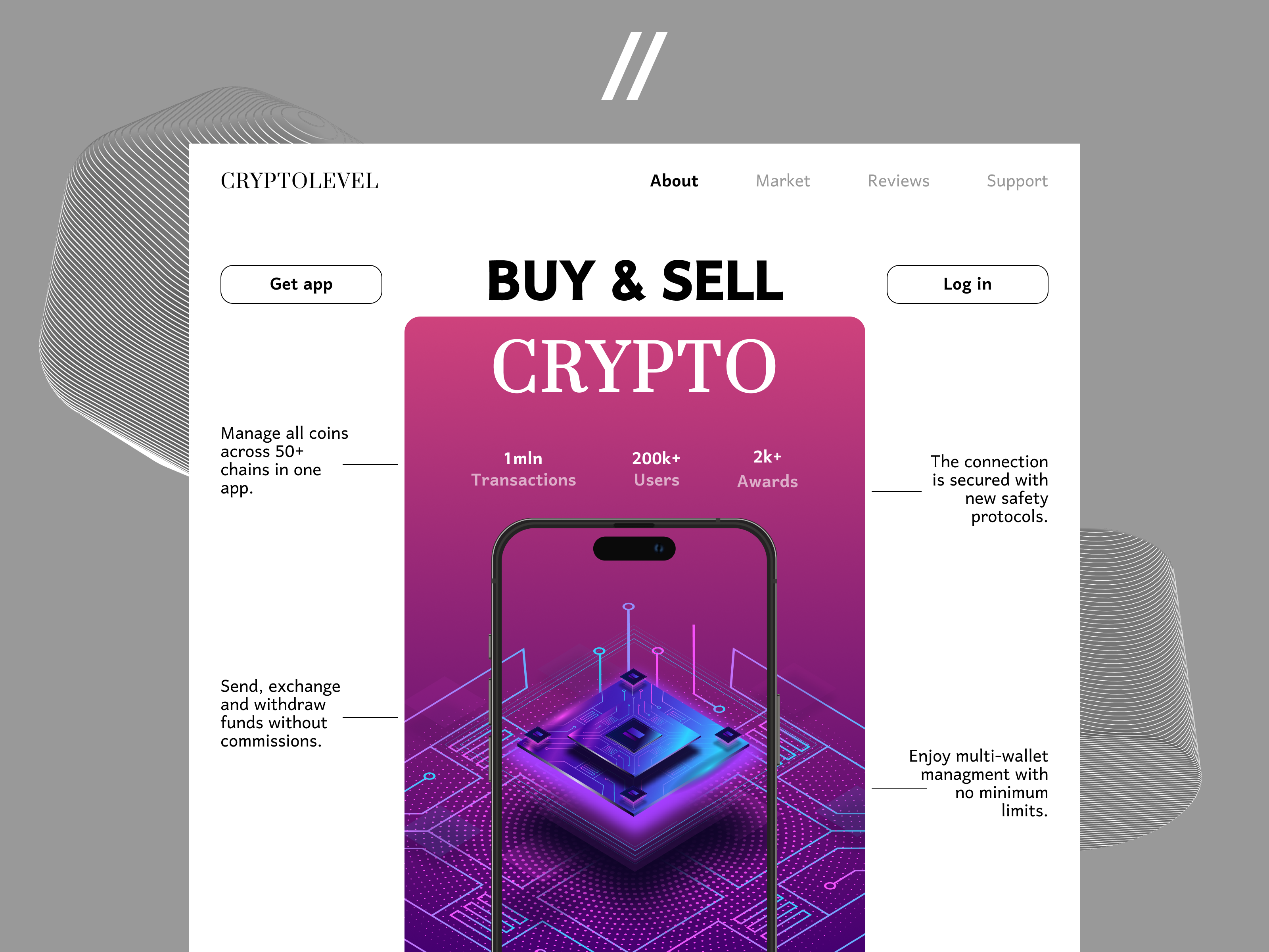 Crypto Wallet Mobile iOS App android animation cryprocurrency crypto dashboard design exchange fintech homepage interaction interface ios landing mobile motion ui ux wallet web website
