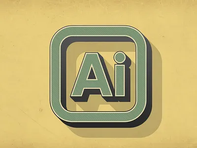 Vintage Ai logo. aged ai ailogo illustratorlogo old retro vintage