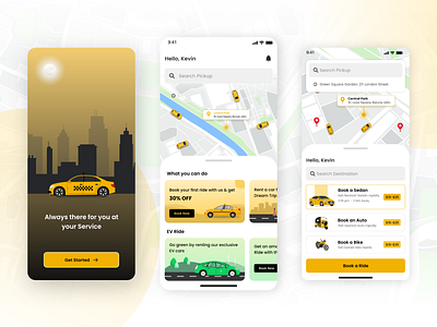 Taxi App Booking Concept