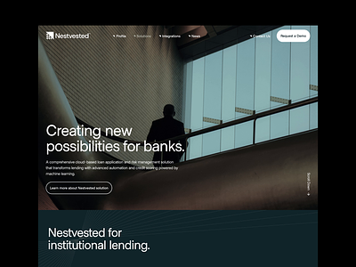 Nestvested: Website UI ai artificial intelligence automation banking clean corporate webiste finance fintech institution landing page layout lending machine learning saas sales page software typography user interface web design website