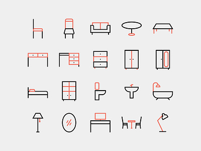 Furniture Icon Set design furniture icon icon icon for sale icon set interior icon property icon vector