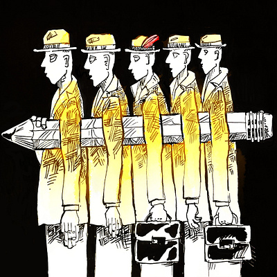 5 men and a sentence graphic design illustrated sketch