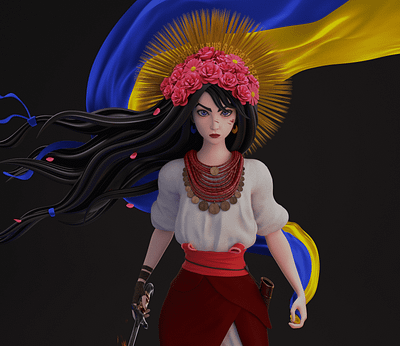 Ukraine Woman 3d blender character model ukraine ukrainian woman
