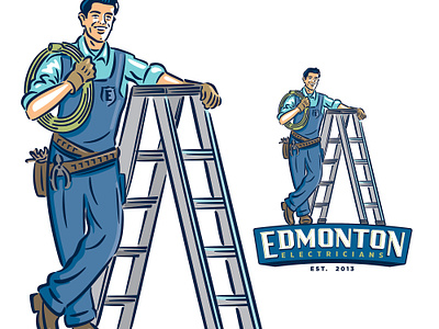Edmonton Electricians Brand Identity branding character classic custom graphic design illustration logo mascot retro service representative vintage