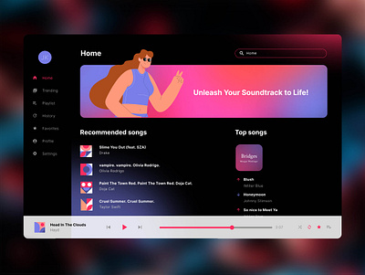 UI / Music player graphic design ui