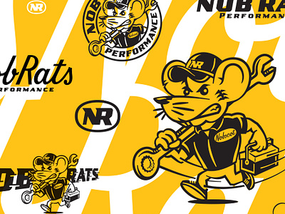 NobRats Performance & Restoration Brand Identity System branding character classic custom custom garage design graphic design illustration logo mascot retro vintage