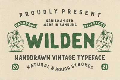 Wilden - Handdrawn Vintage Typeface adventure aged branding display fonts distressed hipster illustration logotype old packaging pressed retro sans serif serif fonts skull vintage