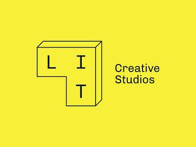 LIT Creative Studios — concept blocks brand identity branding building creative identity mark l light lit logo modular monospace studio yellow