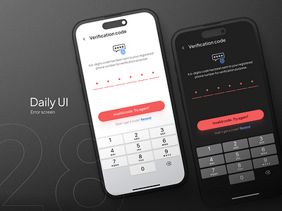 Daily UI #28 - Error screen app dailyui design error interface ios mobile mobile app onboarding otp passcode password register security simple ui uiux user interface ux verification