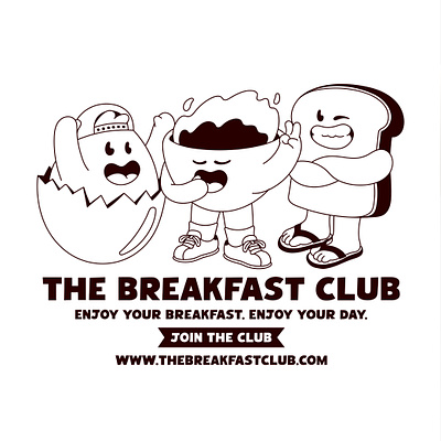 The Breakfast Club Branding branding breakfast coffee cute drawing food illustrateur illustration kawai line art mascot packaging