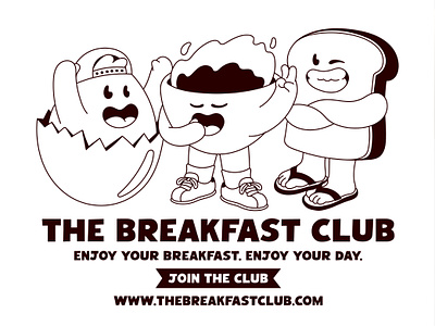 The Breakfast Club Branding branding breakfast coffee cute drawing food illustrateur illustration kawai line art mascot packaging