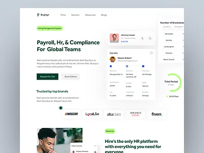 Automates ad management routine website ui advertigement data visualization graphic design hr hr management information visualization landing page management minimal design popular design product design ui website