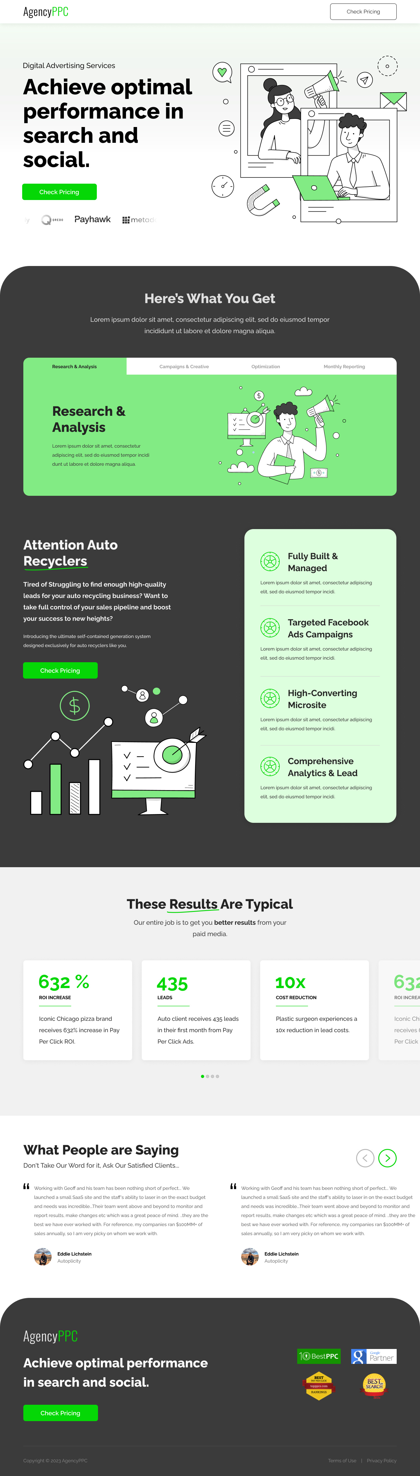 Agency PPC Landing Page branding ded design graphic design illustration landing page ui ui ux user interface ux website