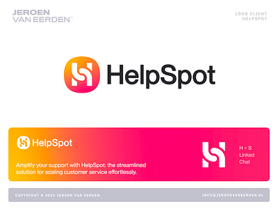 HelpSpot - Logo Concept Revised 🧡 brand brand identity design branding creative logo gradient logo h help identity design letter design letter logo link linked logo logo monogram modern logo monogram s spot startup visual identity