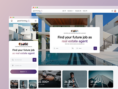 Good Morning Jobs - Website branding design graphic design illustration logo ui ux webdesign webflow website