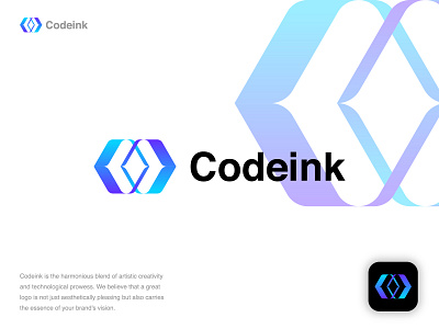 Codeink Logo abstract app logo arrows blockchain branding c logo code coder coding fintech graphic design link logo logo design logo designer modern logo saas softwere tech technology