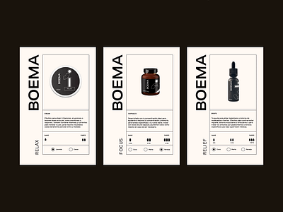 Info Labels for Boema brand branding cbd creative design graphic design high contrast identity label packaging simple vector