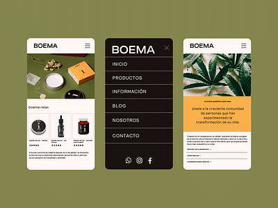 Mobile Order for Boema app art direction brand branding cbd contrast design graphic design identity logo mobile modern simple ui ux vector