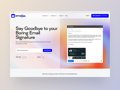 Emailee - Landing page branding design graphic design illustration landing page logo ui ux webdesign webflow website