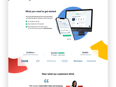Website Micro Landing for Small Business Loans banking banking app branding business clean dashboard design fintech graphic design illustration iwoca loan microsite mkt onboarding signup small business loan ui web website