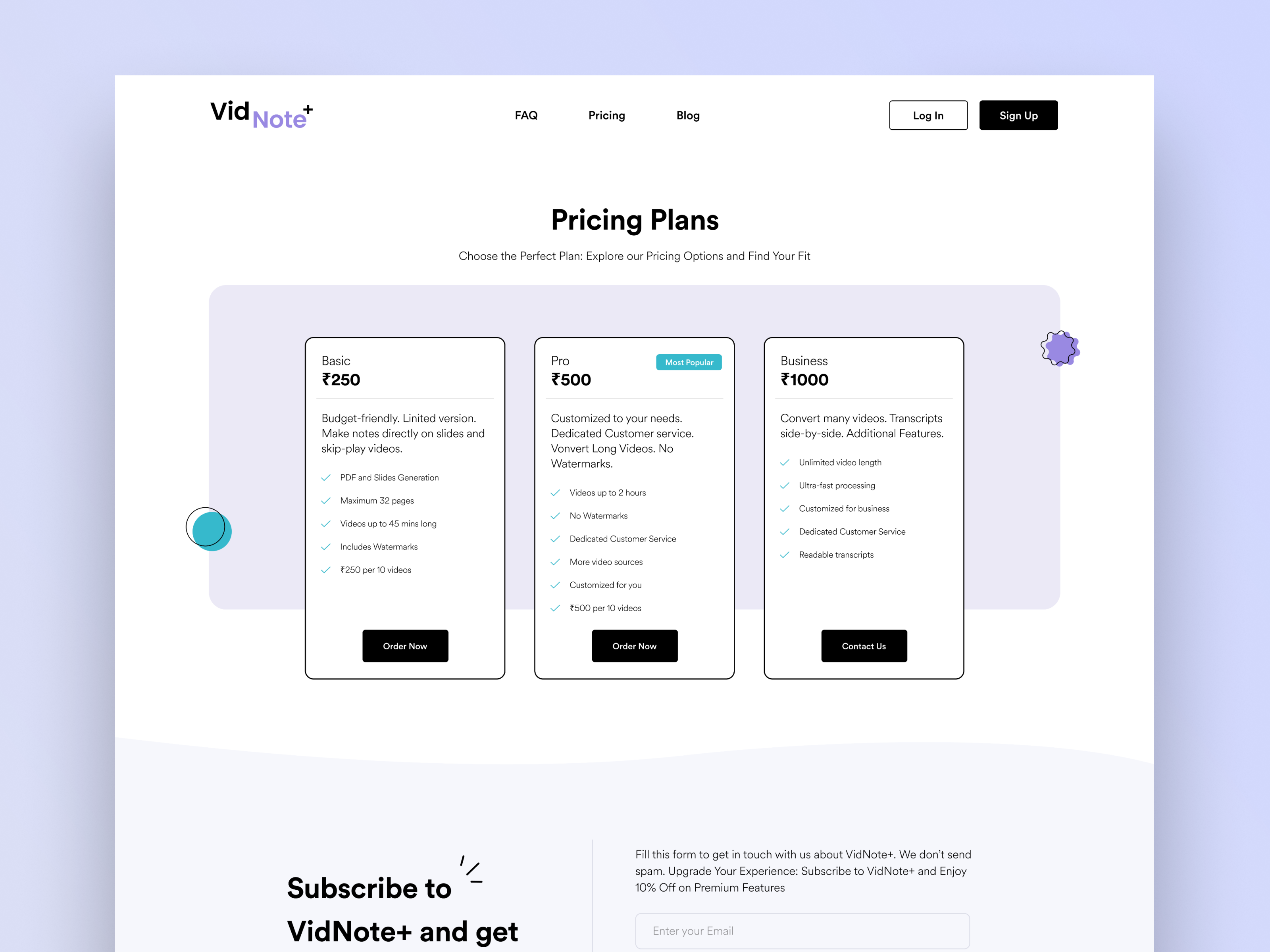 Example service media