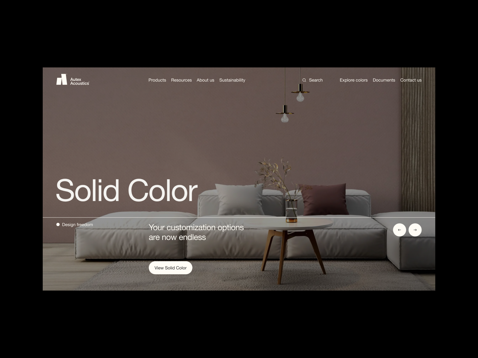 Autex Acoustics® acoustic corporate grid industrial panels product design site sound website