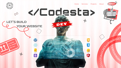 Codesta Web design figma illustration landing page ui ux websitte
