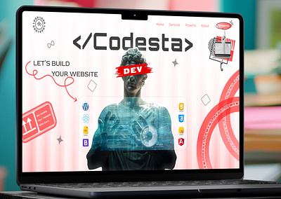 I infused some creativity into the Codesta Dev Services website. design figma illustration landing page ui ux websitte