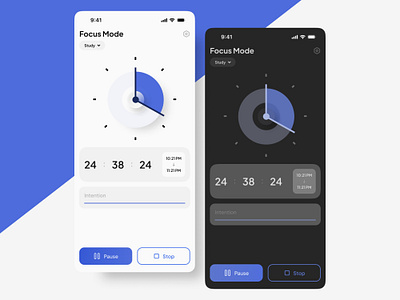 Countdown UI App Design ⌛ android app design countdown dark mode figma ios minimalist neumorphism product design productive app timer ui design uiux