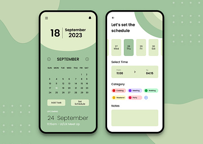Calendar UI Redesigned app design app ui calendar design design minimalist design mobile app design mobile app ui mobile design redesign ui uiux visual design