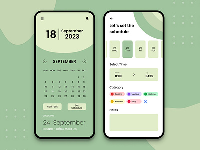 Calendar UI Redesigned app design app ui calendar design design minimalist design mobile app design mobile app ui mobile design redesign ui uiux visual design