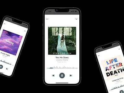 Music Player Mobile App album app design audio audiobook events light mode mobile mobile app mobile app design mobile ui music music app music player podcast social sounds sounds app spotify tickets ui