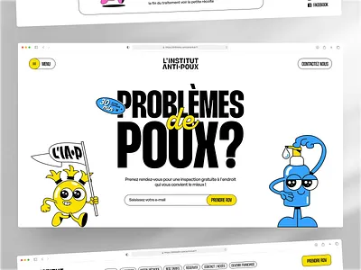 L'INSTITUT ANTI*POUX animation branding doctor hair health healthcare hygiene lab landing page medical medicine motion graphics muscot patient product design ui uidesign website