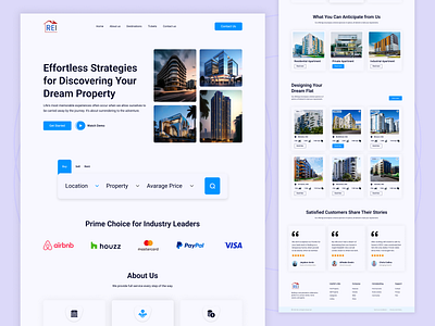 Real Estate Landing Page apartement architecture branding building design home page house landing page logo minimal properties property real estate real estate agency real estate website realestate residence ui ux website