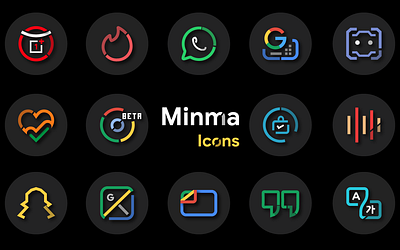 Minma Icon Pack android icon dark icons design drop shadow free icon icon pack icon set illustration logo stroked ui vector