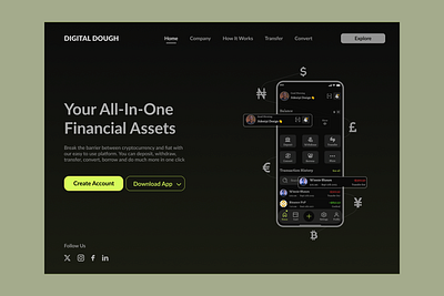 Fintech / Cryptocurrency / Landing Page / Website crypto cryptocurrency design finance fintech landing page ui ux website