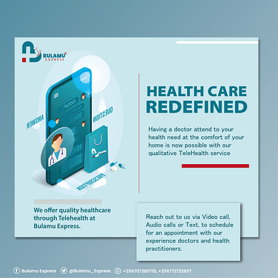 Social Media poster design branding design flyer graphic design online doctor social media post telehealth telemedicine vector