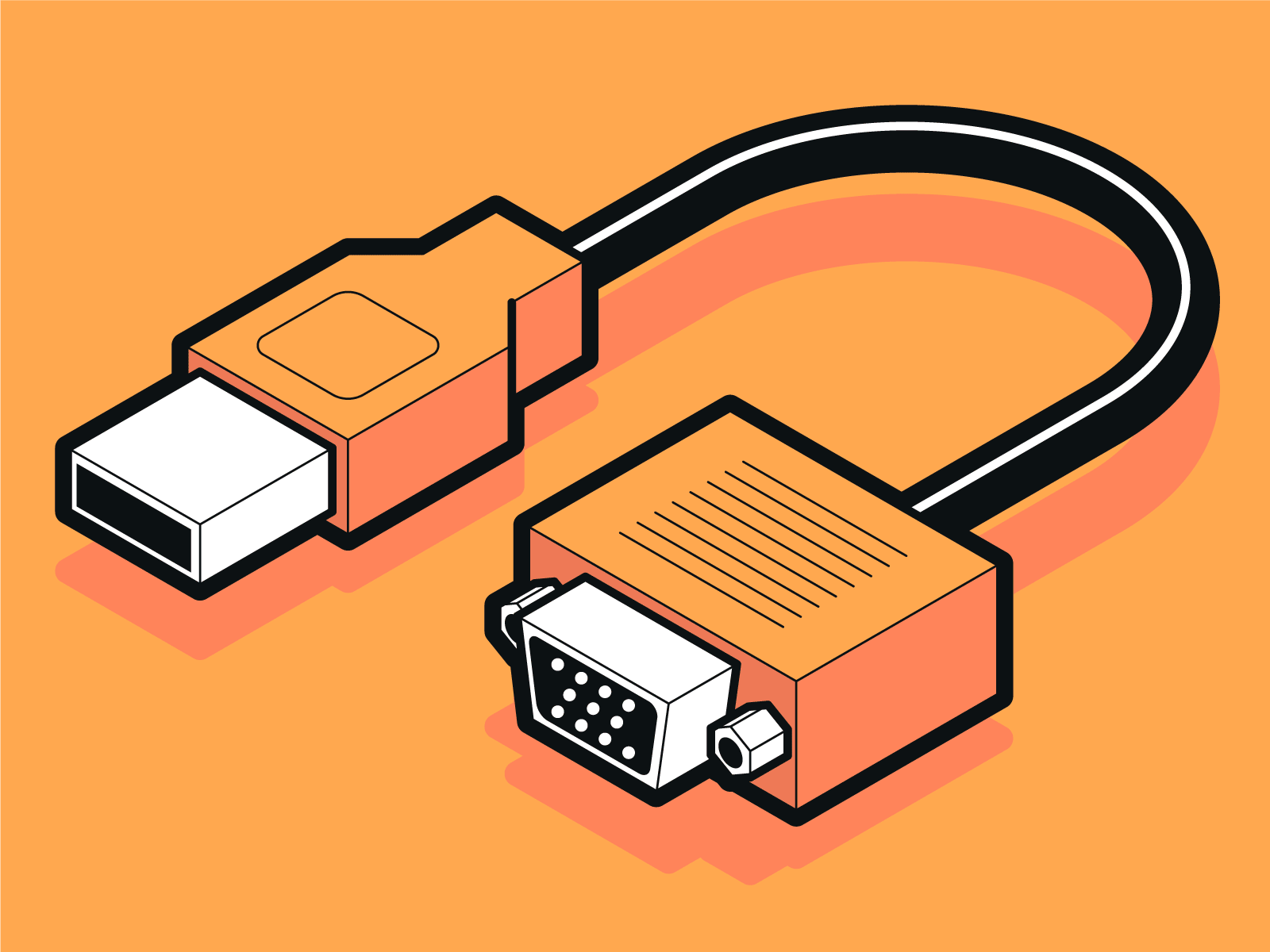 Generational Link & Short Circuit adapter adobe illustrator cable colorful connection diy instructional graphic isometric isometric art loop plug svg systematic design tech technical technical drawing technical graphics technical illustration usb vector graphics