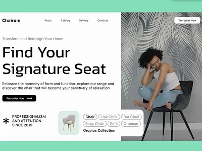 Chairom Website Exploration 2023 chair graphic motion graphics sandeep web website
